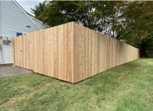 fortress fencing double wooden concrete fencing